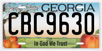 GA license plate CBC9630