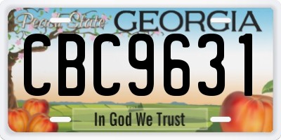 GA license plate CBC9631