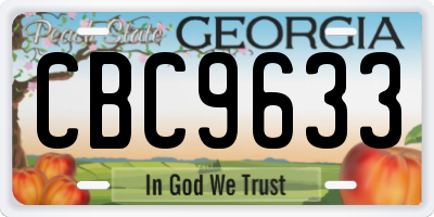 GA license plate CBC9633