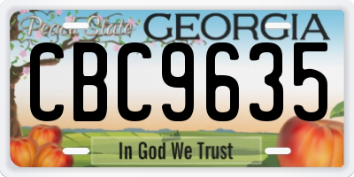 GA license plate CBC9635