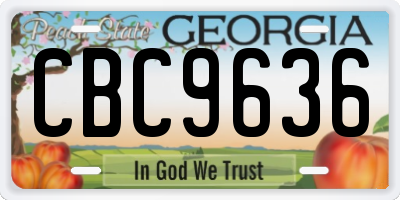 GA license plate CBC9636