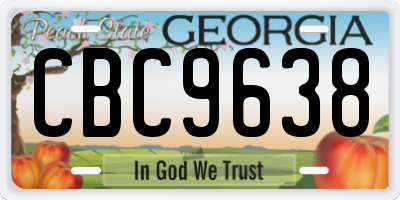 GA license plate CBC9638