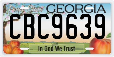 GA license plate CBC9639