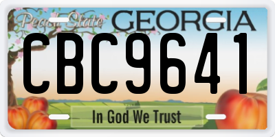 GA license plate CBC9641