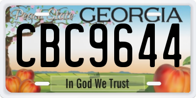 GA license plate CBC9644