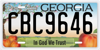 GA license plate CBC9646