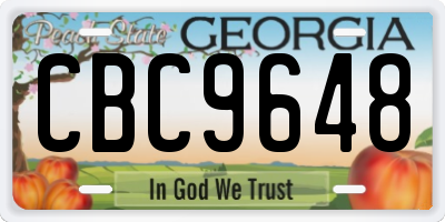 GA license plate CBC9648