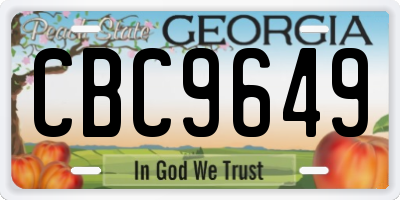 GA license plate CBC9649