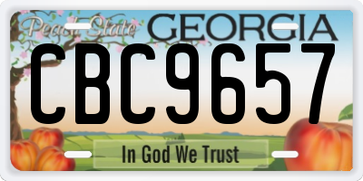 GA license plate CBC9657