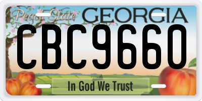 GA license plate CBC9660