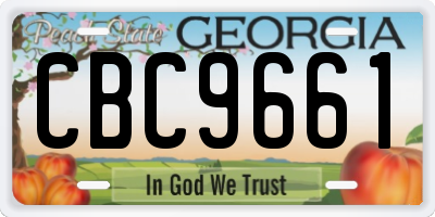 GA license plate CBC9661