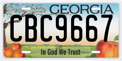 GA license plate CBC9667