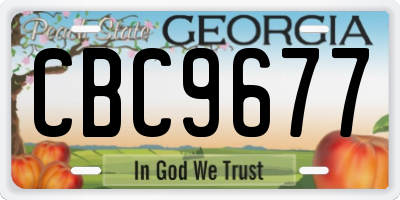 GA license plate CBC9677