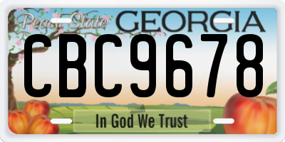 GA license plate CBC9678