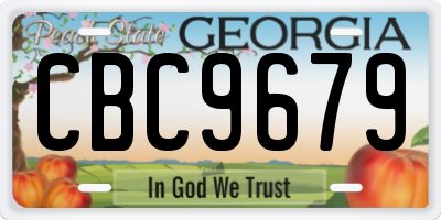 GA license plate CBC9679