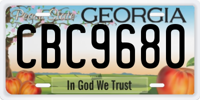 GA license plate CBC9680