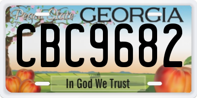 GA license plate CBC9682