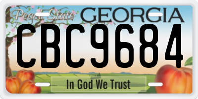 GA license plate CBC9684