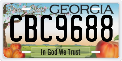 GA license plate CBC9688