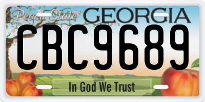 GA license plate CBC9689