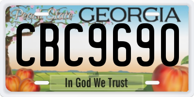 GA license plate CBC9690