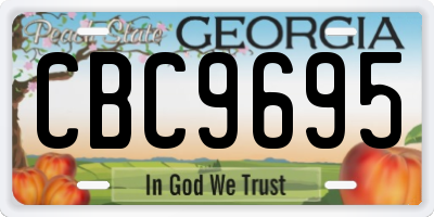 GA license plate CBC9695