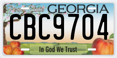 GA license plate CBC9704