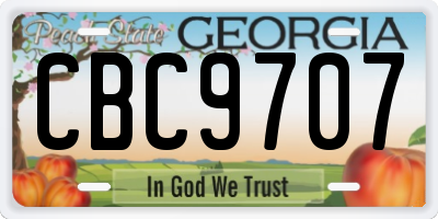 GA license plate CBC9707