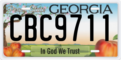 GA license plate CBC9711