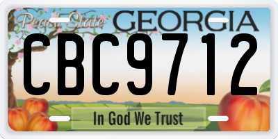 GA license plate CBC9712