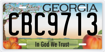 GA license plate CBC9713
