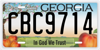 GA license plate CBC9714