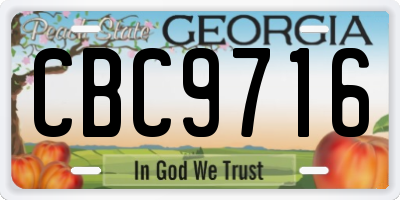 GA license plate CBC9716