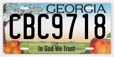 GA license plate CBC9718