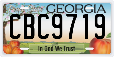 GA license plate CBC9719