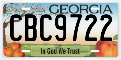 GA license plate CBC9722