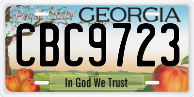 GA license plate CBC9723