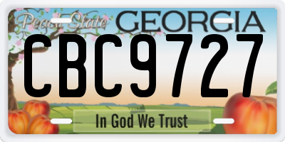 GA license plate CBC9727