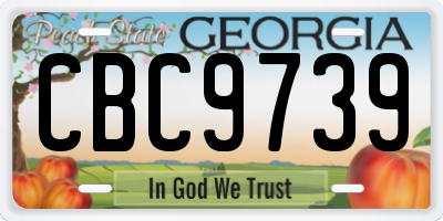 GA license plate CBC9739
