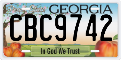 GA license plate CBC9742