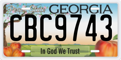 GA license plate CBC9743