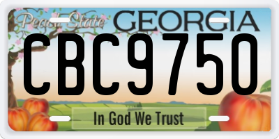 GA license plate CBC9750