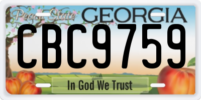 GA license plate CBC9759