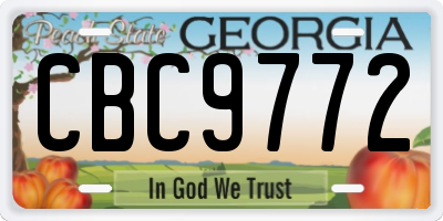 GA license plate CBC9772