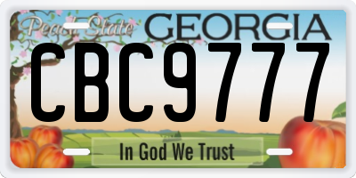 GA license plate CBC9777