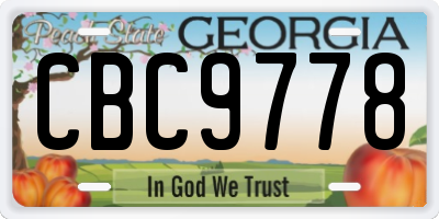 GA license plate CBC9778