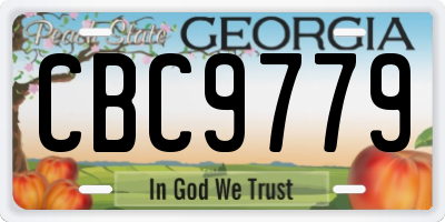 GA license plate CBC9779