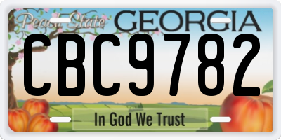 GA license plate CBC9782