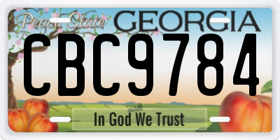 GA license plate CBC9784