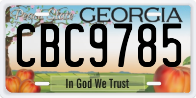 GA license plate CBC9785